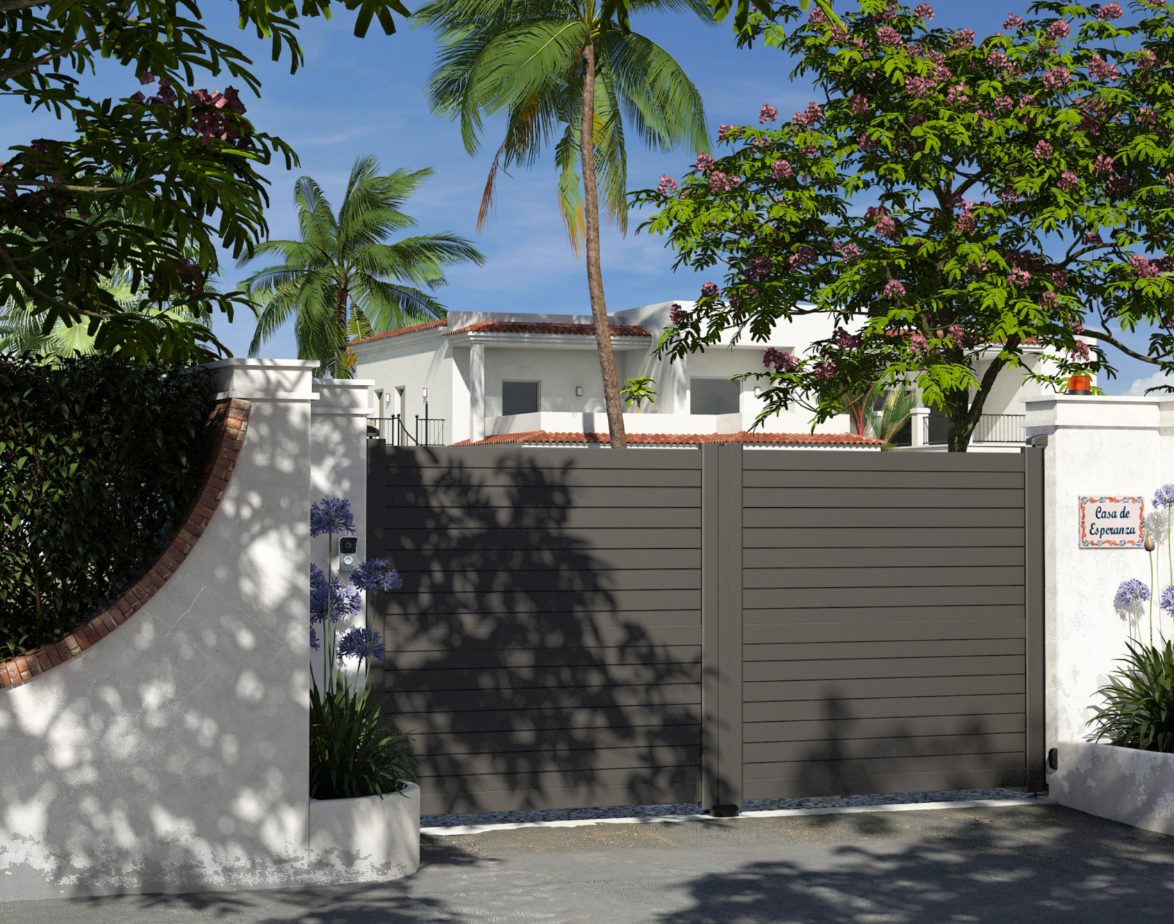 Puerta batiente con persiana de aluminio Mismo - Céklo