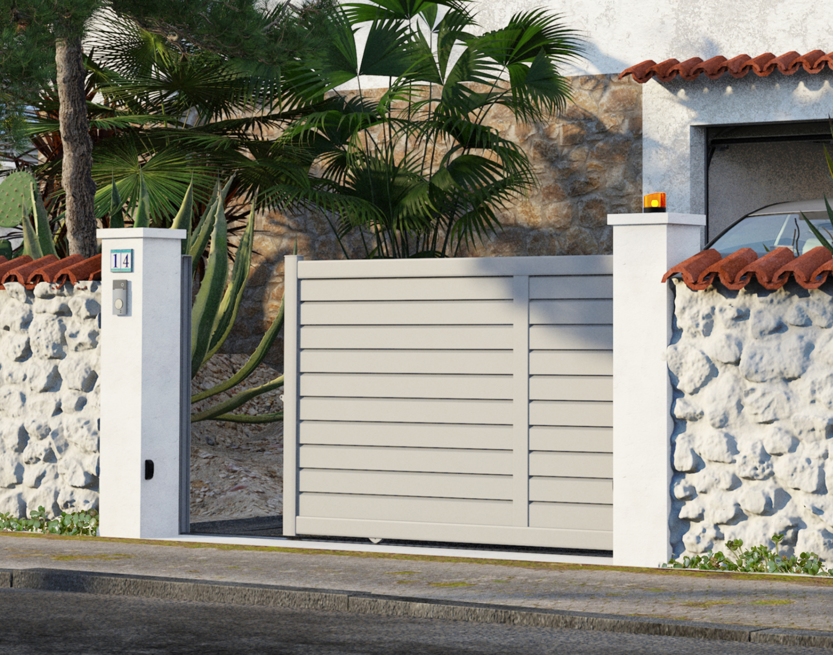 Puerta corredera / deslizante de aluminio Litenn de Kostum