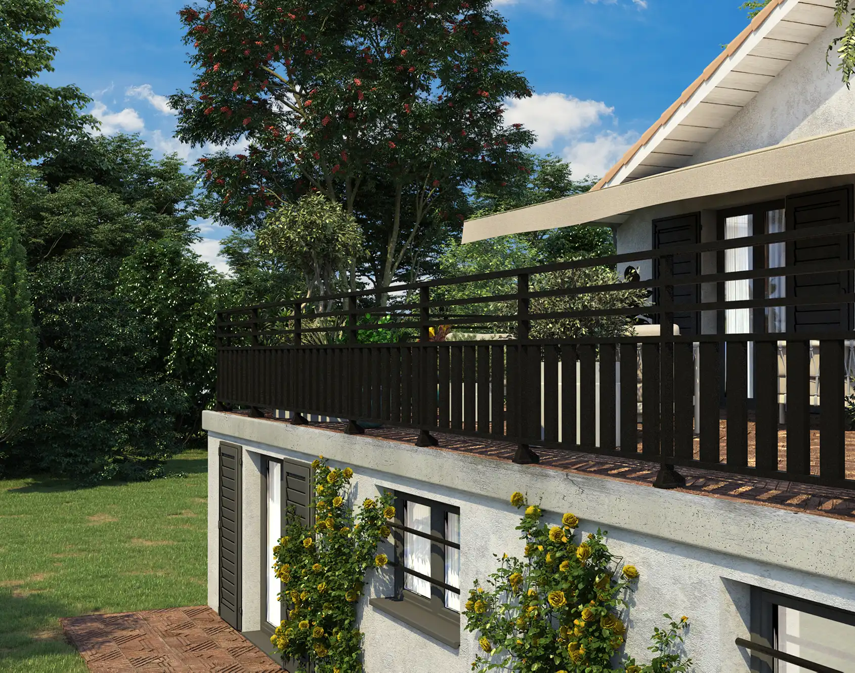 Garde-corps barreaudé aluminium Iwen - Kostum